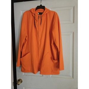 Orange Alert Jacket Coat Pockets Mens Size   Hunting Coat Full Zip Hood About 3X
